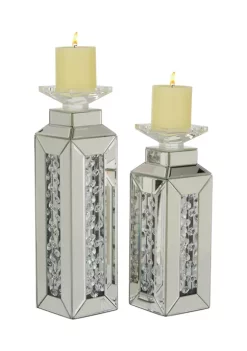 Deals π Glam Wood Candle Holder - Set of 2 by Monroe Lane π