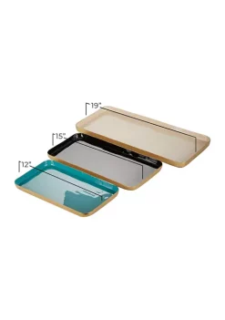 Best reviews of 🧨 Contemporary Metal Tray - Set of 3 by Monroe Lane 🥰 -Monroe Lane Sales Belk 29115