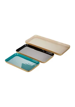 Best reviews of 🧨 Contemporary Metal Tray - Set of 3 by Monroe Lane 🥰 -Monroe Lane Sales Belk 29117
