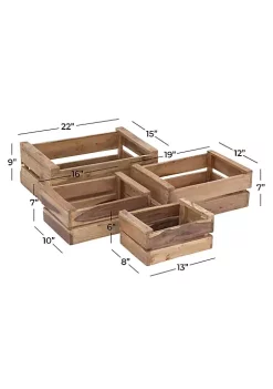 Hot Sale ❤️ Farmhouse Wood Storage Basket - Set of 4 by Monroe Lane ❤️ -Monroe Lane Sales Belk 29131