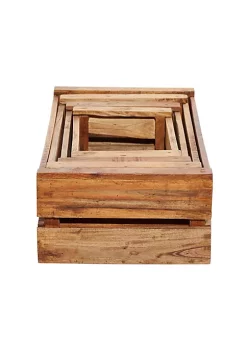 Hot Sale ❤️ Farmhouse Wood Storage Basket - Set of 4 by Monroe Lane ❤️ -Monroe Lane Sales Belk 29132