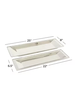 Wholesale 😍 Traditional Metal Tray - Set of 2 by Monroe Lane 🎁 -Monroe Lane Sales Belk 29137
