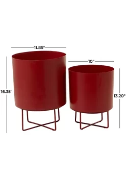 Buy 🔥 Modern Metal Planter - Set of 2 by Monroe Lane 🧨 -Monroe Lane Sales Belk 29157