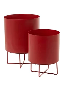 Buy 🔥 Modern Metal Planter - Set of 2 by Monroe Lane 🧨 -Monroe Lane Sales Belk 29158