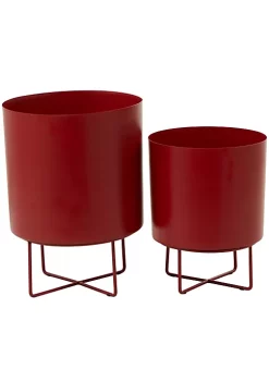Buy 🔥 Modern Metal Planter - Set of 2 by Monroe Lane 🧨 -Monroe Lane Sales Belk 29159