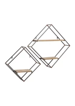 Cheap 😉 Industrial Metal Wall Shelf - Set of 2 by Monroe Lane ❤️