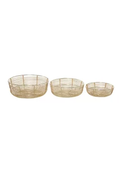 Best deal 🥰 Contemporary Metal Decorative Bowl - Set of 3 by Monroe Lane 😍 -Monroe Lane Sales Belk 29214