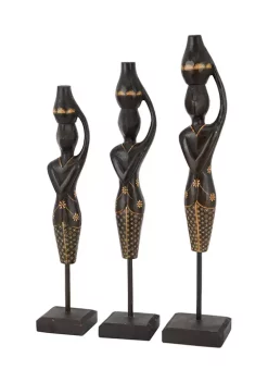 Discount ✨ Bohemian Wood Sculpture - Set of 3 by Monroe Lane 😍 -Monroe Lane Sales Belk 29242