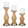 New 🛒 Traditional Wood Candle Holder - Set of 3 by Monroe Lane 🎁