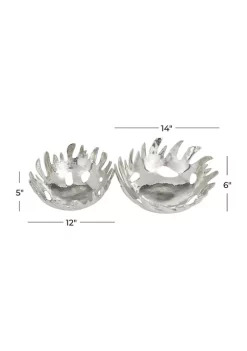 Outlet 🎁 Contemporary Aluminum Decorative Bowl - Set of 2 by Monroe Lane ❤️ -Monroe Lane Sales Belk 29264