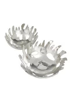 Outlet 🎁 Contemporary Aluminum Decorative Bowl - Set of 2 by Monroe Lane ❤️ -Monroe Lane Sales Belk 29265
