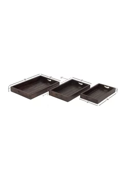 Cheap 💯 Traditional Mango Wood Tray - Set of 3 by Monroe Lane ⭐ -Monroe Lane Sales Belk 29272