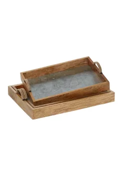 Best reviews of 🔥 Contemporary Wood Tray - Set of 3 by Monroe Lane 🛒