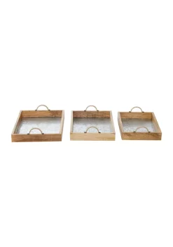 Best reviews of 🔥 Contemporary Wood Tray - Set of 3 by Monroe Lane 🛒 -Monroe Lane Sales Belk 29318