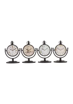 New ❤️ Vintage Metal Clock - Set of 4 by Monroe Lane 👏