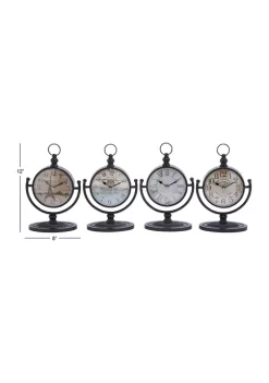 New ❤️ Vintage Metal Clock - Set of 4 by Monroe Lane 👏 -Monroe Lane Sales Belk 29341