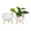 Promo 🧨 Contemporary Magnesium Oxide Planter - Set of 2 by Monroe Lane 😍