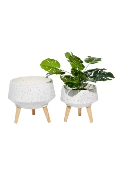 Promo 🧨 Contemporary Magnesium Oxide Planter - Set of 2 by Monroe Lane 😍