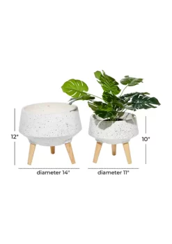 Promo 🧨 Contemporary Magnesium Oxide Planter - Set of 2 by Monroe Lane 😍 -Monroe Lane Sales Belk 29352