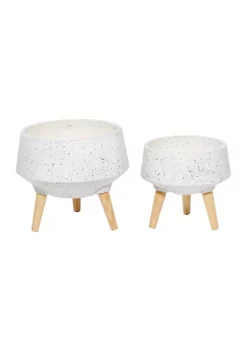 Promo 🧨 Contemporary Magnesium Oxide Planter - Set of 2 by Monroe Lane 😍 -Monroe Lane Sales Belk 29354