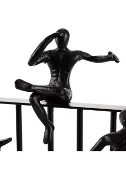 Promo 👏 Metal Contemporary Sculpture - Climbing by Monroe Lane ⌛ -Monroe Lane Sales Belk 29363