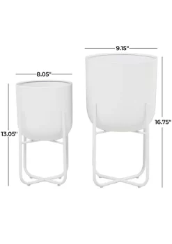 Hot Sale 💯 Modern Metal Planter - Set of 2 by Monroe Lane 😀 -Monroe Lane Sales Belk 29420