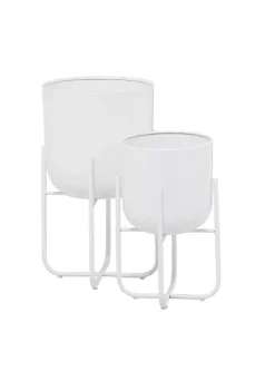 Hot Sale 💯 Modern Metal Planter - Set of 2 by Monroe Lane 😀 -Monroe Lane Sales Belk 29421