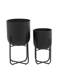 Hot Sale 💯 Modern Metal Planter - Set of 2 by Monroe Lane 😀 -Monroe Lane Sales Belk 29422