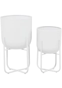 Hot Sale 💯 Modern Metal Planter - Set of 2 by Monroe Lane 😀 -Monroe Lane Sales Belk 29423