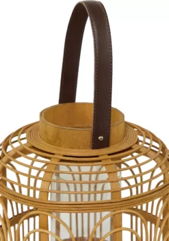 Best Sale 🧨 Bohemian Bamboo Candle Lantern by Monroe Lane ⌛ -Monroe Lane Sales Belk 29442