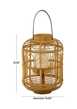 Best Sale 🧨 Bohemian Bamboo Candle Lantern by Monroe Lane ⌛ -Monroe Lane Sales Belk 29443