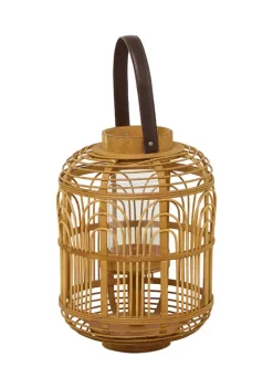 Best Sale 🧨 Bohemian Bamboo Candle Lantern by Monroe Lane ⌛ -Monroe Lane Sales Belk 29444