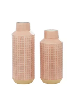 Best Sale 💯 Contemporary Metal Vase - Set of 2 by Monroe Lane ❤️