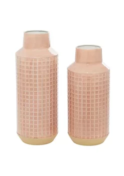 Best Sale 💯 Contemporary Metal Vase - Set of 2 by Monroe Lane ❤️ -Monroe Lane Sales Belk 29468