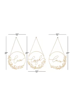Wholesale 🥰 Bohemian Metal Decorative Sign - Set of 3 by Monroe Lane 💯 -Monroe Lane Sales Belk 29617