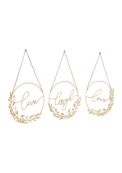 Wholesale 🥰 Bohemian Metal Decorative Sign - Set of 3 by Monroe Lane 💯 -Monroe Lane Sales Belk 29618