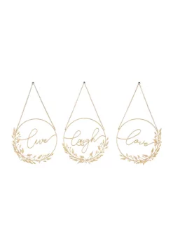 Wholesale 🥰 Bohemian Metal Decorative Sign - Set of 3 by Monroe Lane 💯 -Monroe Lane Sales Belk 29619