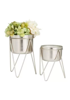 Wholesale 👍 Modern Metal Planter - Set of 2 by Monroe Lane 🔔