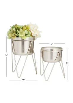 Wholesale 👍 Modern Metal Planter - Set of 2 by Monroe Lane 🔔 -Monroe Lane Sales Belk 29743