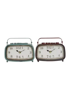 Discount ✔️ Country Cottage Metal Clock - Set of 2 by Monroe Lane 🔥