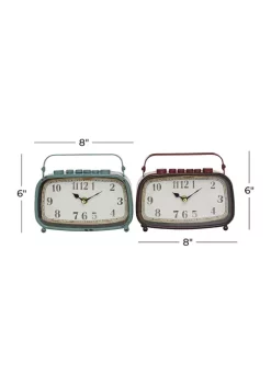 Discount ✔️ Country Cottage Metal Clock - Set of 2 by Monroe Lane 🔥 -Monroe Lane Sales Belk 29795
