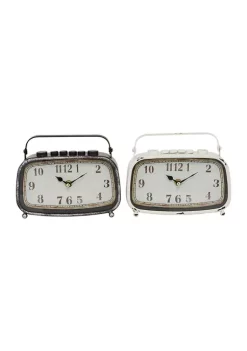 Discount ✔️ Country Cottage Metal Clock - Set of 2 by Monroe Lane 🔥 -Monroe Lane Sales Belk 29797