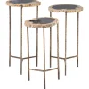 Budget ✔️ Contemporary Petrified Stone Accent Table - Set of 3 by Monroe Lane 🥰