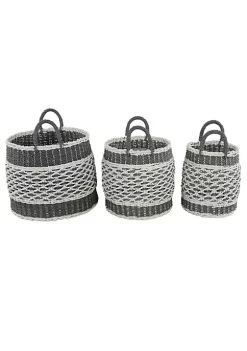 Best Sale 🌟 Bohemian Plastic Storage Basket - Set of 3 by Monroe Lane 🔥 -Monroe Lane Sales Belk 29995