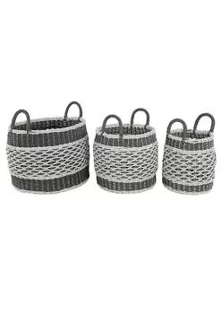 Best Sale 🌟 Bohemian Plastic Storage Basket - Set of 3 by Monroe Lane 🔥 -Monroe Lane Sales Belk 29996