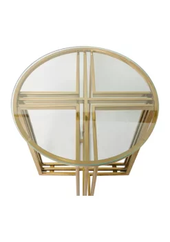 Brand new 💯 Contemporary Stainless Steel Accent Table by Monroe Lane 👍 -Monroe Lane Sales Belk 30005