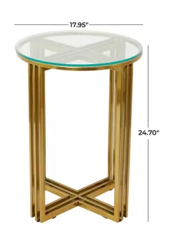 Brand new 💯 Contemporary Stainless Steel Accent Table by Monroe Lane 👍 -Monroe Lane Sales Belk 30006