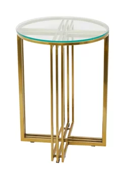 Brand new 💯 Contemporary Stainless Steel Accent Table by Monroe Lane 👍 -Monroe Lane Sales Belk 30007