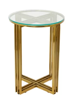 Brand new 💯 Contemporary Stainless Steel Accent Table by Monroe Lane 👍 -Monroe Lane Sales Belk 30008