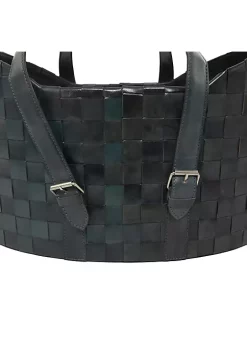 Coupon 🔥 Modern Leather Storage Basket - Set of 2 by Monroe Lane ⌛ -Monroe Lane Sales Belk 30063